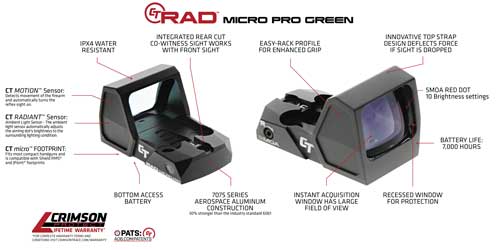 Crimson Trace Reflex Sight Rad - Micro Pro 5moa Green Dot<