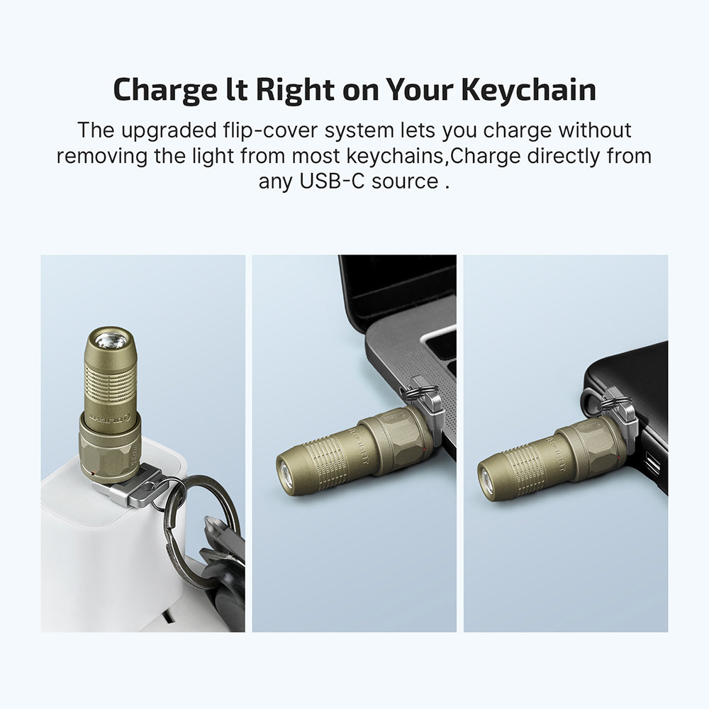 Olight iUltra Keychain Flashlight - Olive Green