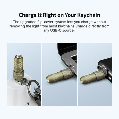 Olight iUltra Keychain Flashlight - Olive Green