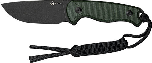 Civivi Knife Timberbark 3.2" - Fixed Green Micarta/blk Stnwsh