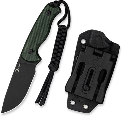 Civivi Knife Timberbark 3.2" - Fixed Green Micarta/blk Stnwsh