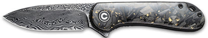 Civivi Knife Elementum 2.96" - Shredded Cbn Fbr/golden Dmscs